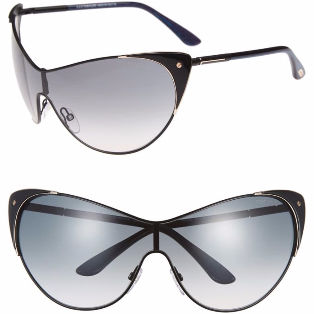New TOM FORD Vanda Black Cat Eye Sunglasses - Picture 8 of 16
